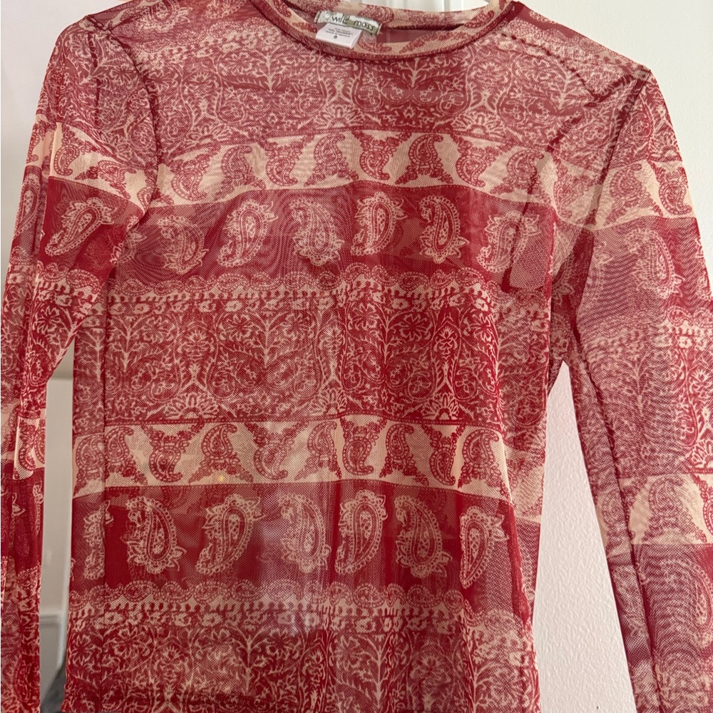 Paisley Sheer Long Sleeve Top